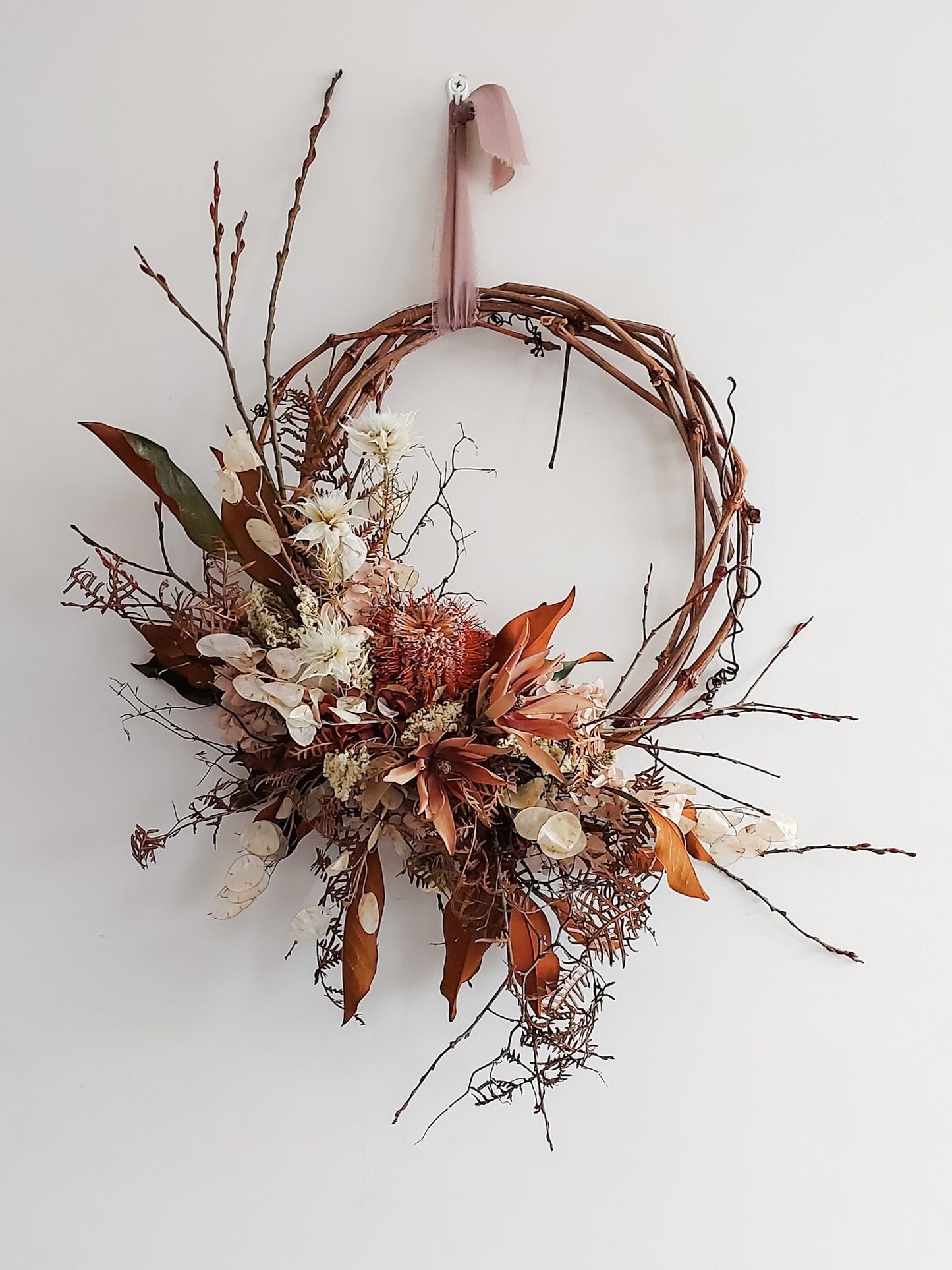Bespoke Dried Flower Wreath - Large Grapevine Base