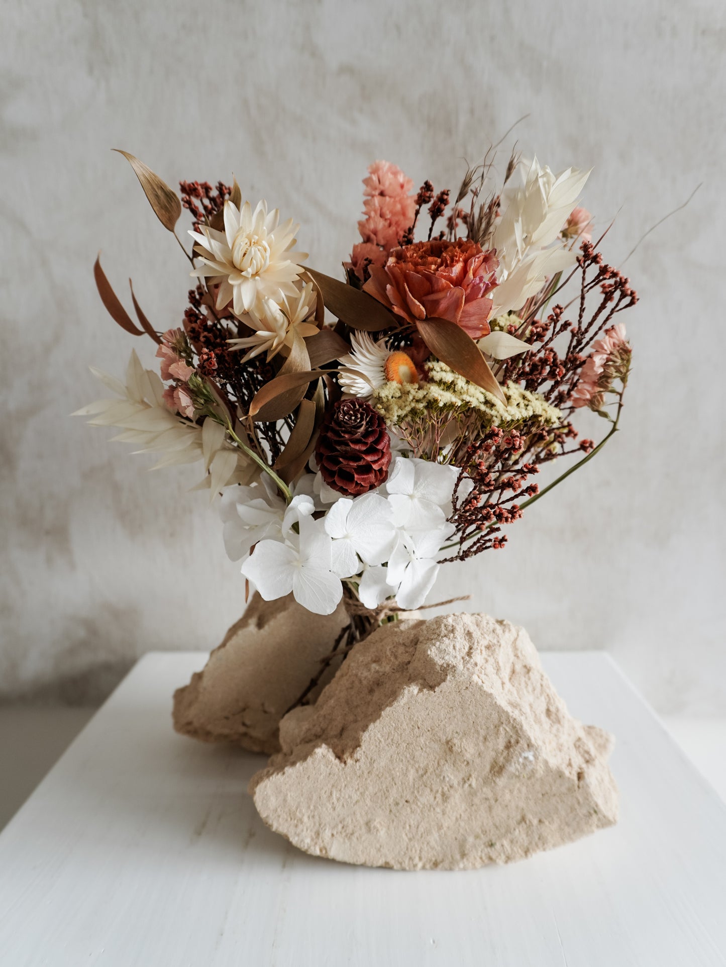 Dried flower bouquet autumn rustic tones - Posy Size Close View.