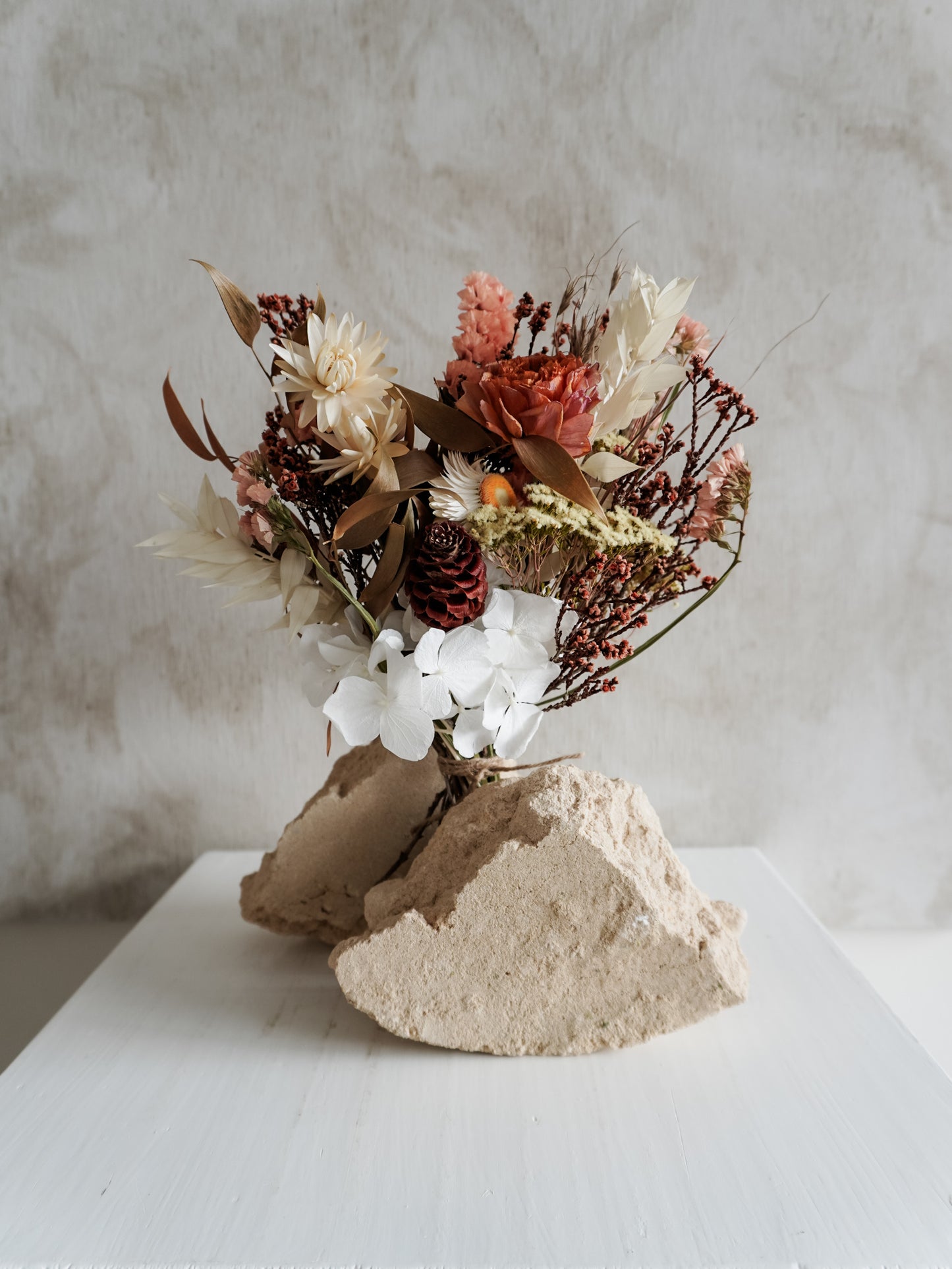 Dried flower bouquet autumn rustic tones - Posy Size Distant View.