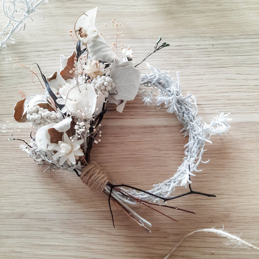White Christmas mini wreath