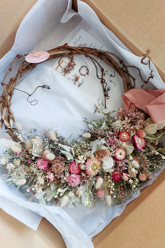 Bespoke Dried Flower Wreath - Small Grapevine Base