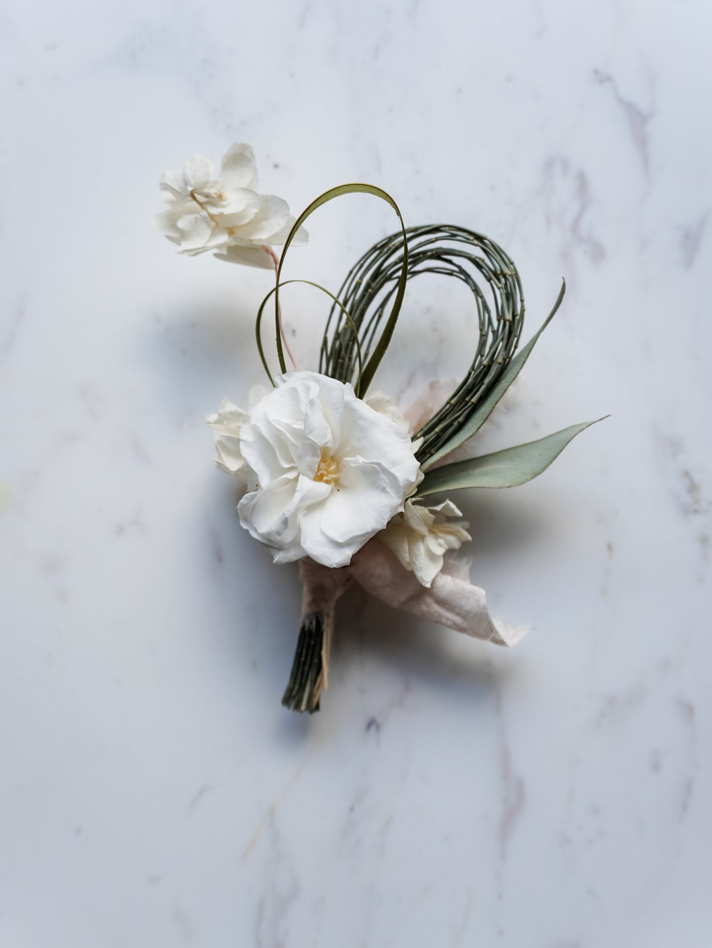 Dried Flower Buttonhole - Floral Luxe with Preserved Roses
