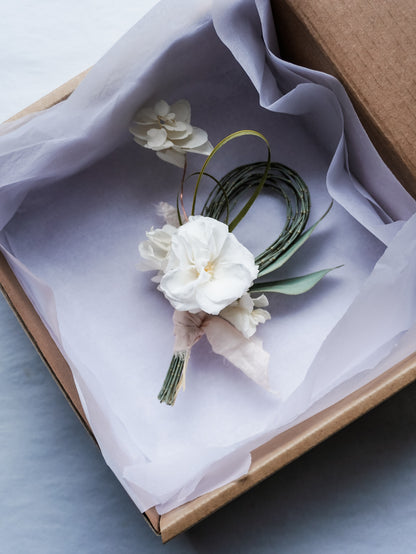Dried Flower Buttonhole - Floral Luxe with Preserved Roses