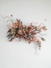 Load image into Gallery viewer, Dried flower wall hanging in soft pastels tones.
