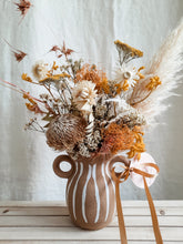 Load image into Gallery viewer, Dried flower vase arrangement in warm yellow designed in Perth, WA,
