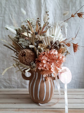 Load image into Gallery viewer, Dried flower vase arrangement in peachy tones designed in Perth, WA,
